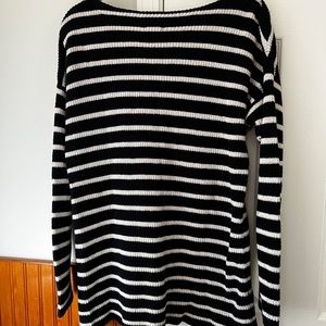 Black and white heavy striped sweater